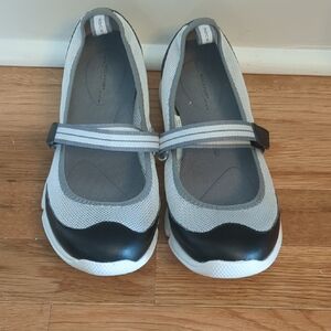 Rockport Gray and Black Mesh Mary Jane Sneakers